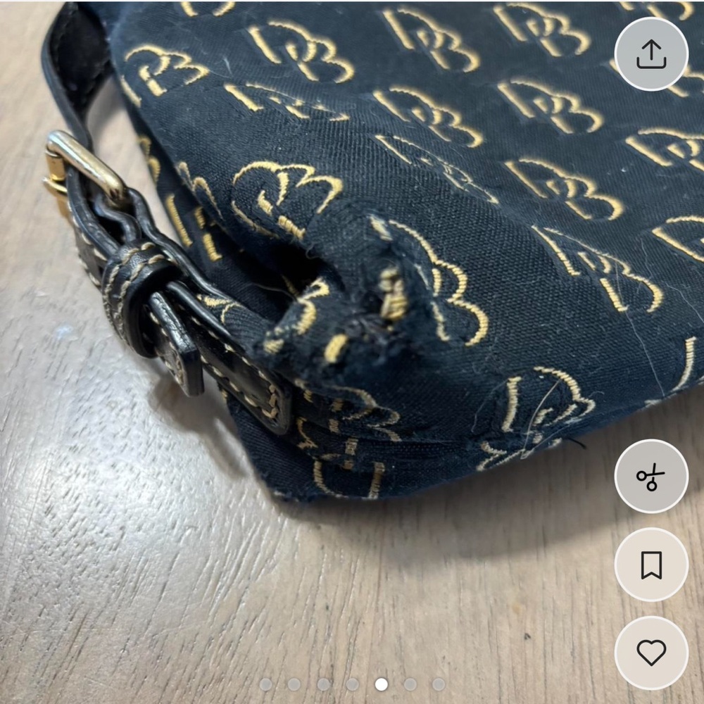Dooney & Bourke Black/Tan Monogram Shoulder Bag - Picture 5 of 7